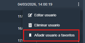 Modal Añadir a favorito con descripción y opción de anclar al menú superior