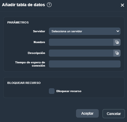 Añadir tabla de datos