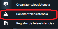 Apartado solicitar teleasistencia en la interfaz gráfica de Dragsa