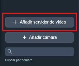 Botón añadir servidor video en la interfaz gráfica de Dragsa