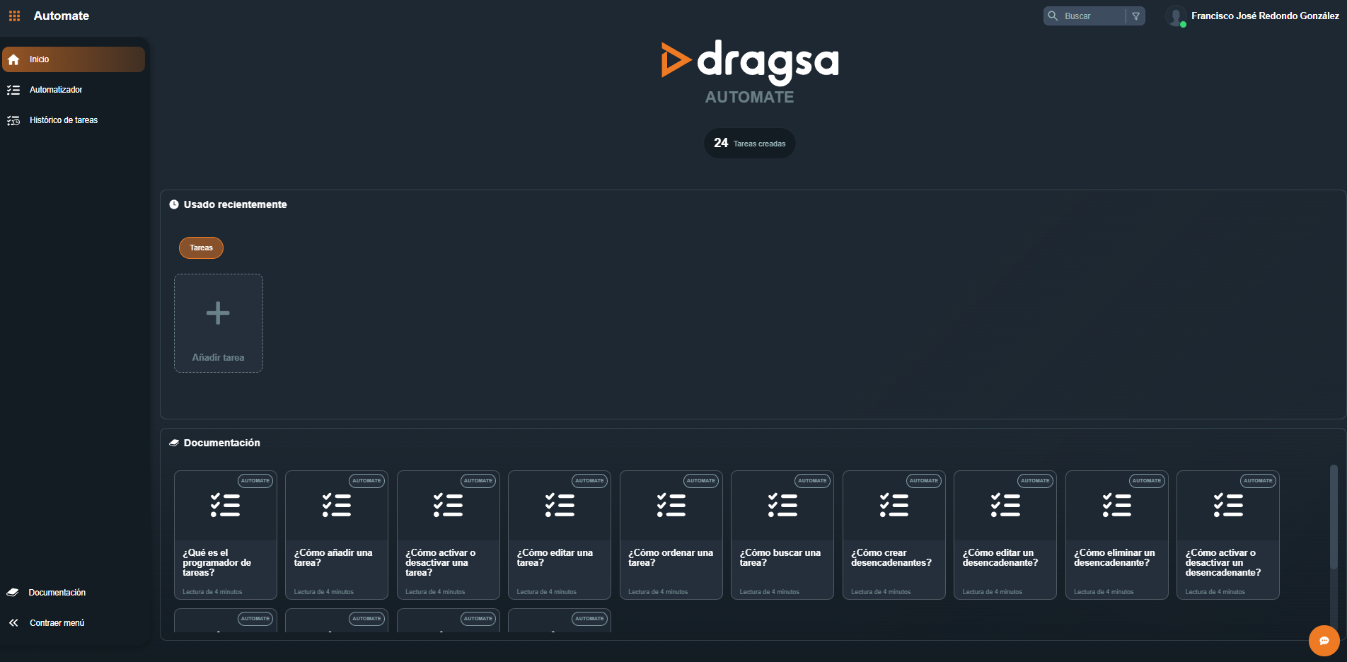 Automatizador en la interfaz gráfica de Dragsa