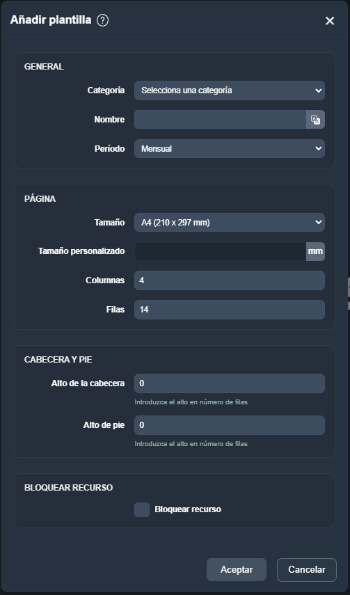 añadir plantilla de informes en la interfaz gráfica de Dragsa