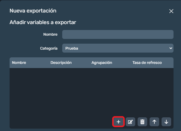 añadir variable para exportar datos en la interfaz gráfica de Dragsa