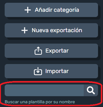 Buscar plantilla para exportar datos en la interfaz gráfica de Dragsa