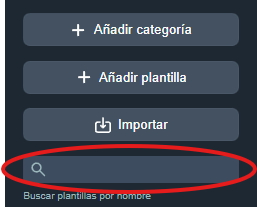 buscar plantilla de informes en la interfaz gráfica de Dragsa