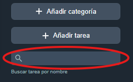 Buscar tareas en la interfaz gráfica de Dragsa