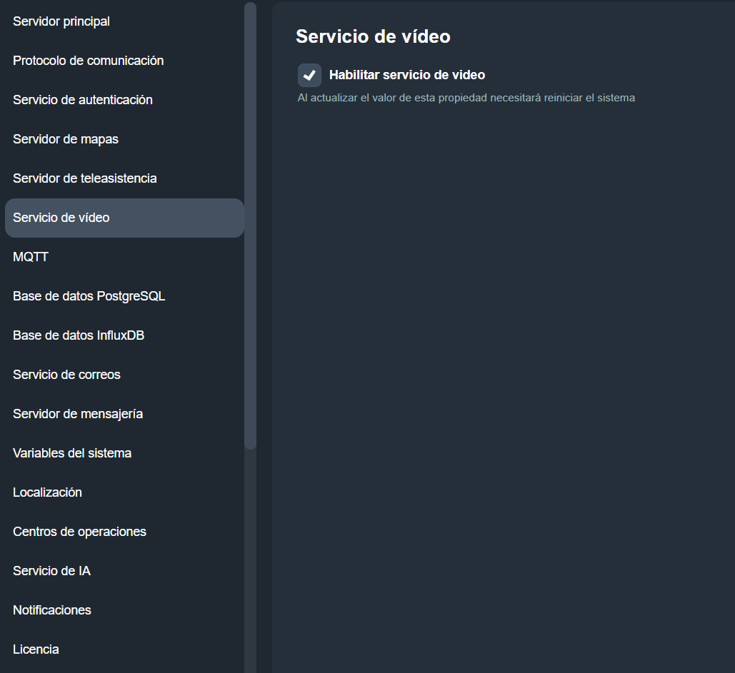 video en la interfaz gráfica de Dragsa