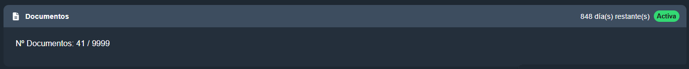 Información de la licencia de documentos