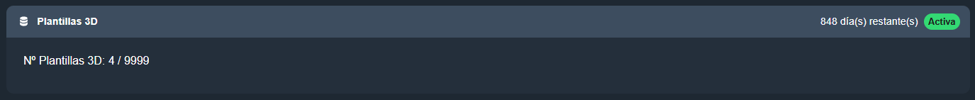 Información de la licencia de plantillas 3D