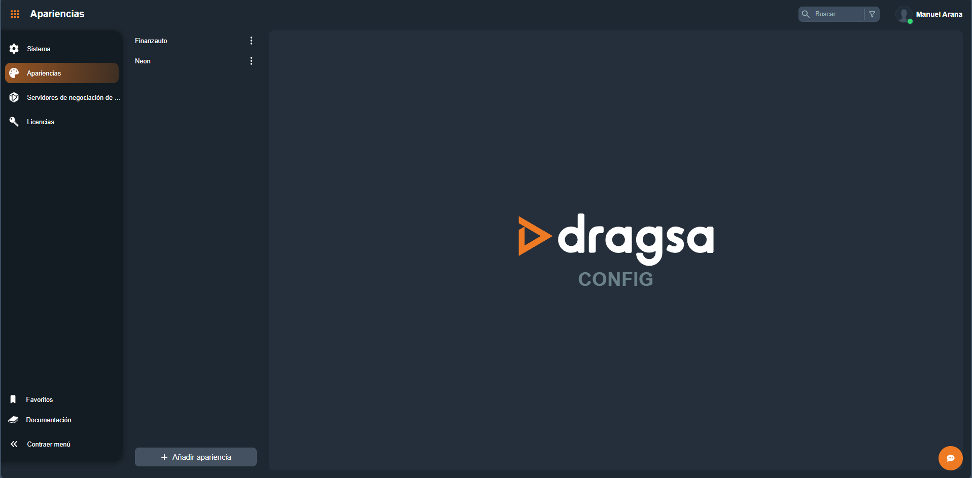 Vista general del módulo Apariencias en Dragsa