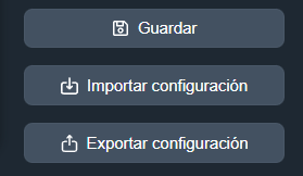 Acciones generales del módulo Configuración del sistema