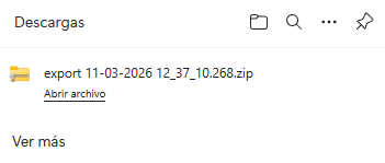 Zip de datos exportados