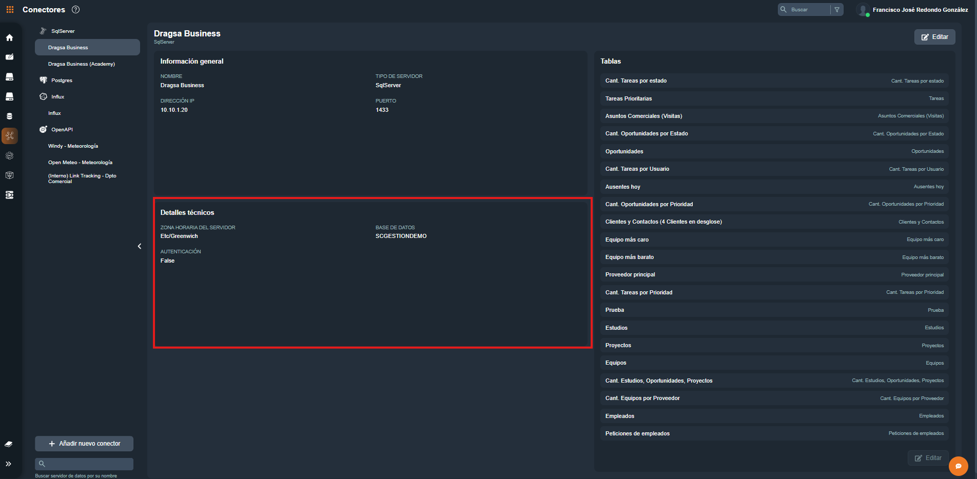 Página de conectores