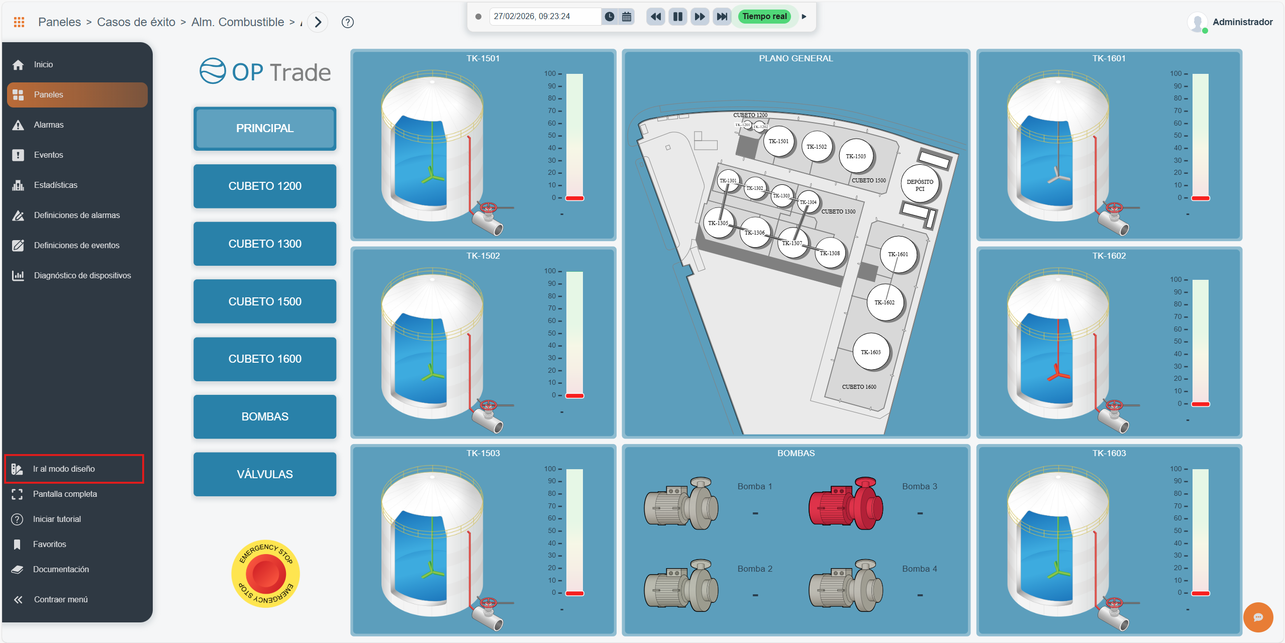 Editar Panel Modificar  en la interfaz gráfica de Dragsa