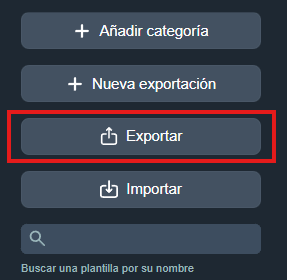 Datos exportados a la página