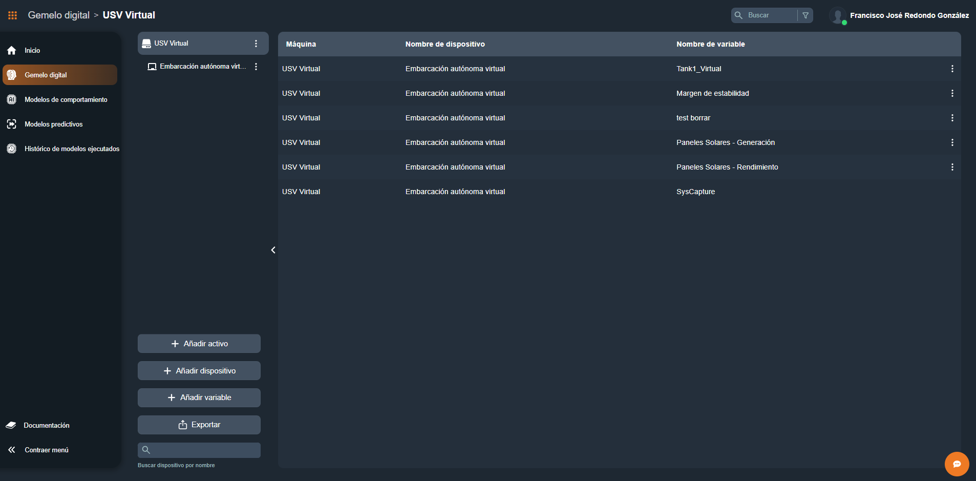 Apartado de Gemelo Digital