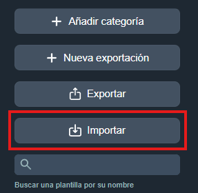 Tabla de exportación de datos