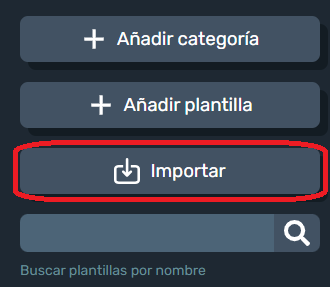 importar plantilla de informes en la interfaz gráfica de Dragsa