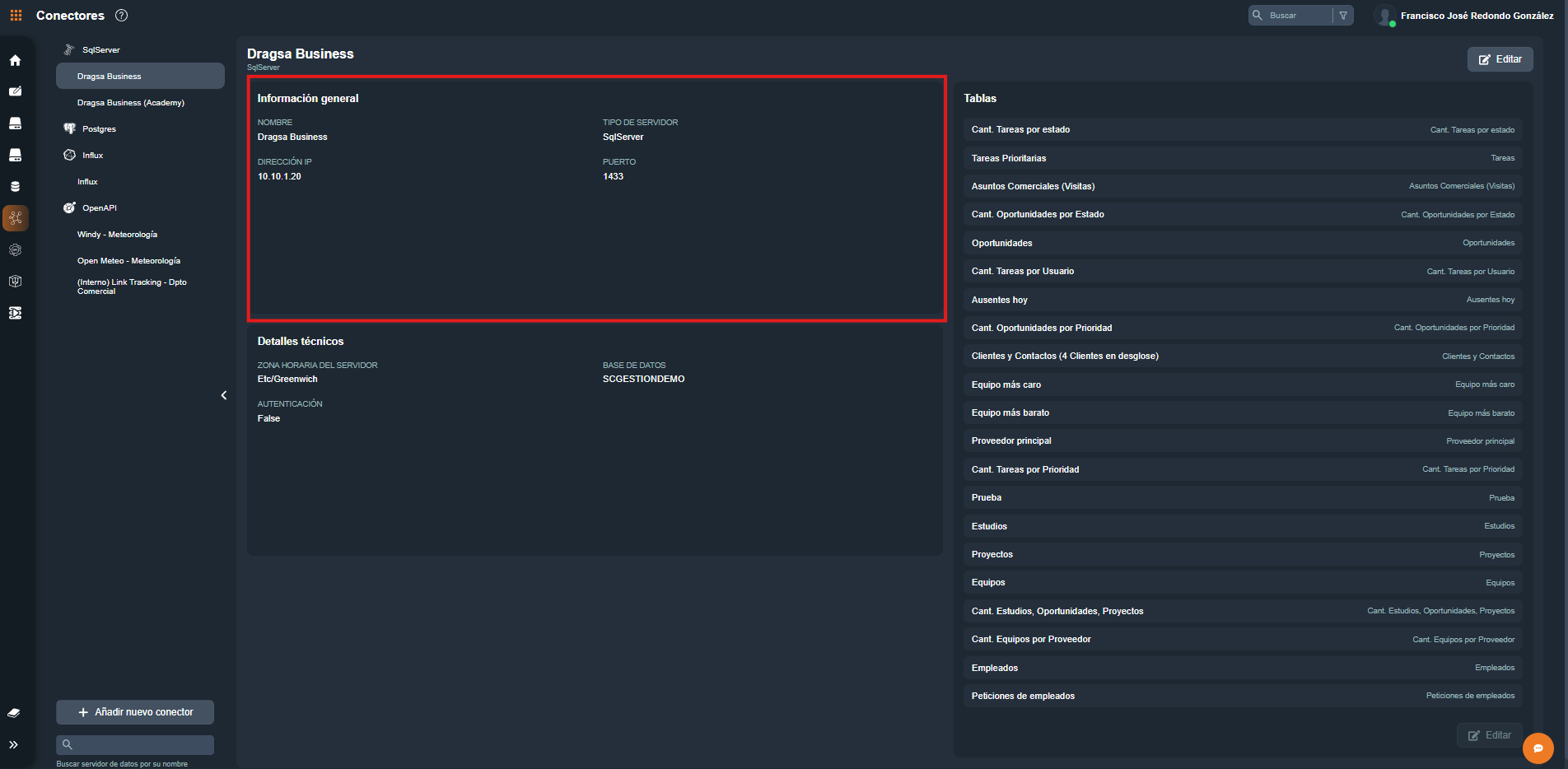 Página de conectores