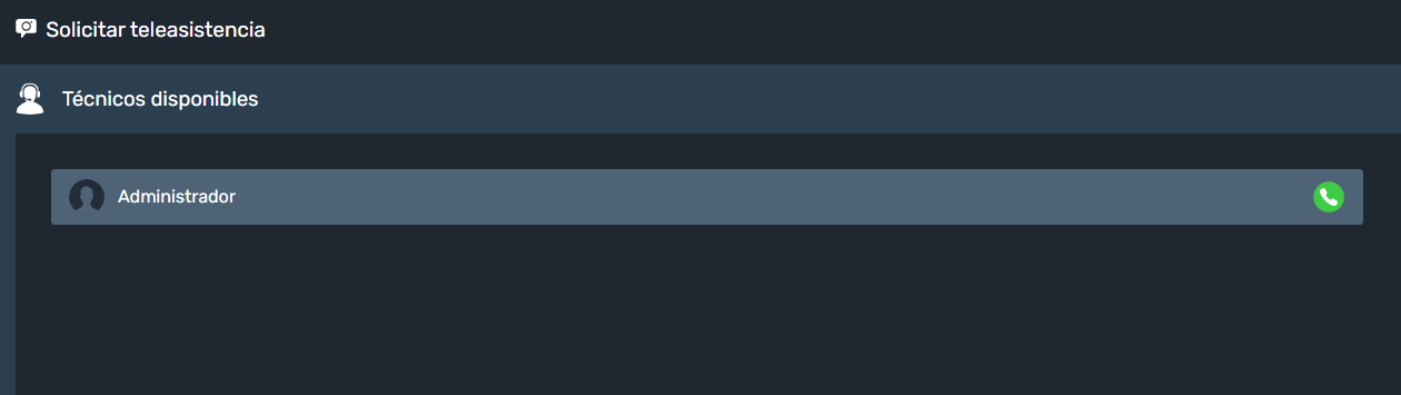 Lista de técnicos para teleasistencia en la interfaz gráfica de Dragsa