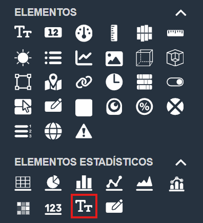 Elemento indicador texto estadístico en el módulo paneles de Dragsa