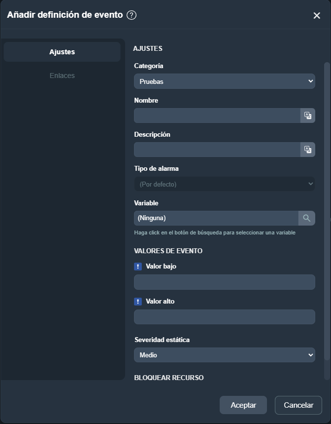 Ajustes añadir evento en la interfaz gráfica de Dragsa