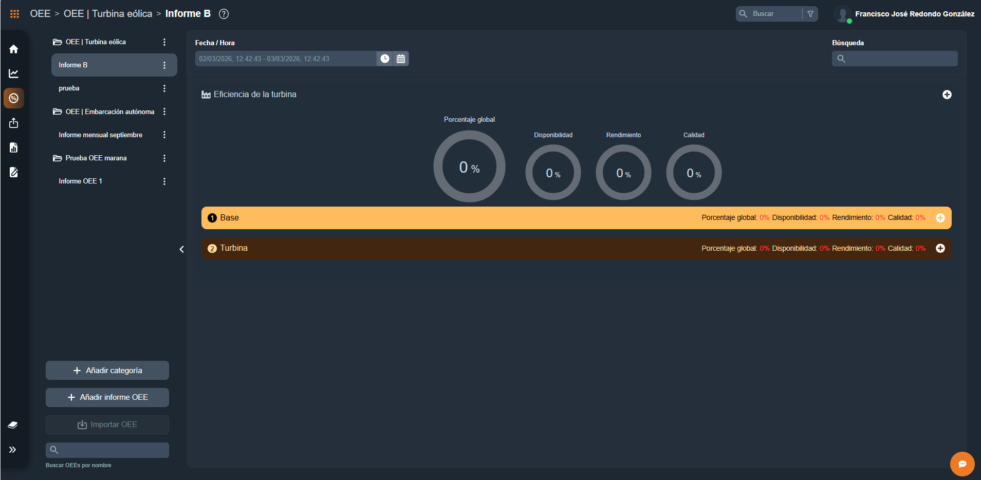 Modulo OEE de interfaz gráfica en Dragsa