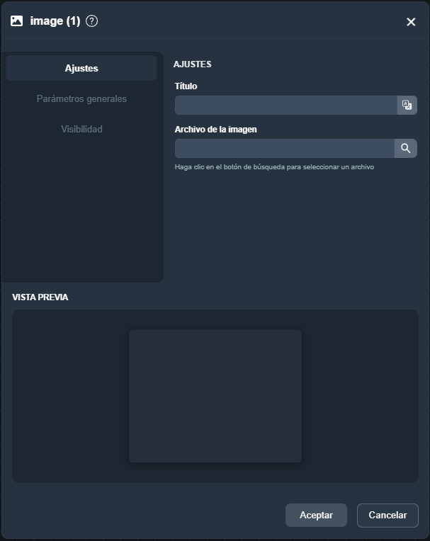Parámetros elemento imagen en paneles de la interfaz gráfica de Dragsa
