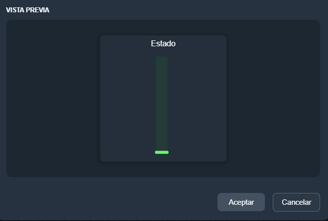 Vista previa indicador barra en paneles de la interfaz gráfica de Dragsa