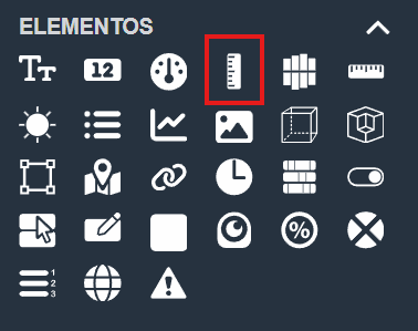 Indicador barra en paneles de la interfaz gráfica de Dragsa