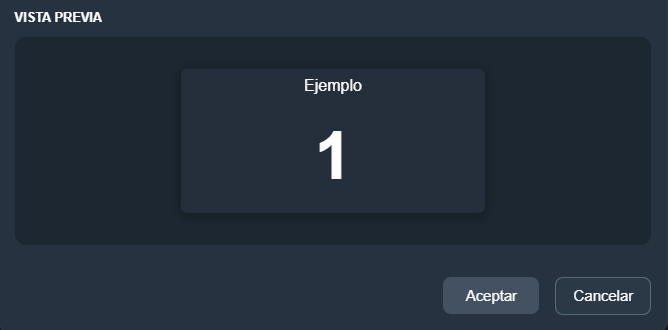 Vista previa indicador numérico en paneles de la interfaz gráfica de Dragsa