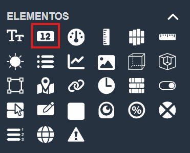 Indicador numérico en paneles de la interfaz gráfica de Dragsa
