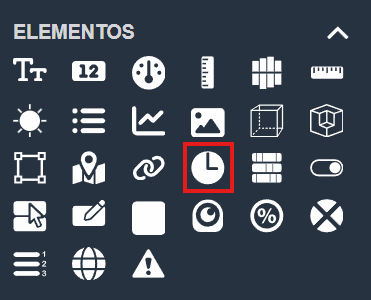 Reloj en paneles de la interfaz gráfica de Dragsa