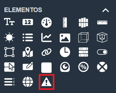 Tabla de alarmas en paneles de la interfaz gráfica de Dragsa