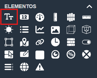 Elemento texto en paneles de la interfaz gráfica de Dragsa