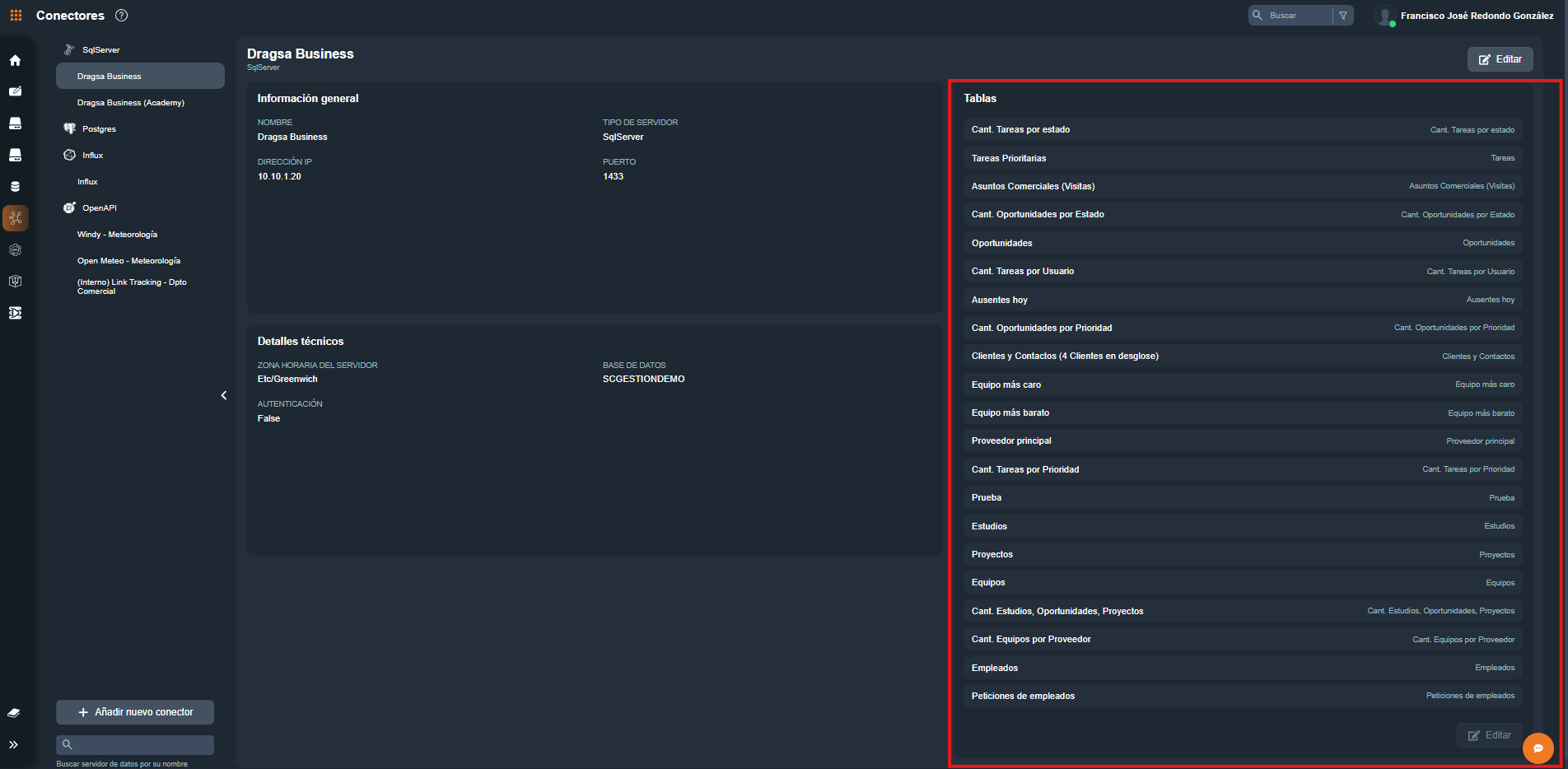 Página de conectores