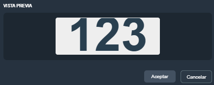 Vista previa del elemento indicador numérico estadístico en modo diseño de plantillas en la interfaz gráfica de Dragsa